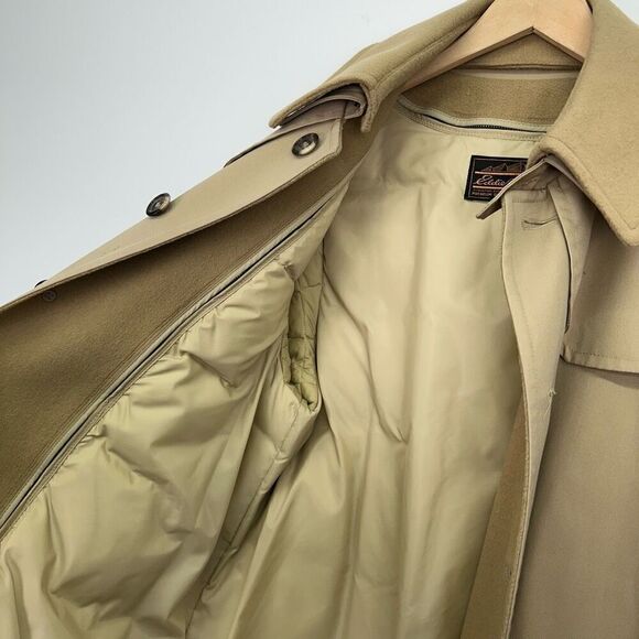 Eddie Bauer Women’s Vintage Goose Down Zip Out Lining Tan Wool Collar Trench Coa - Picture 16 of 16